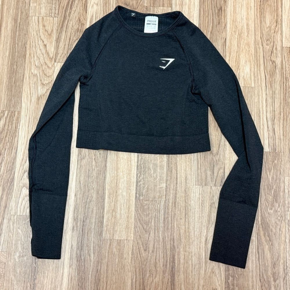 Gymshark Vital Crop Top Black Marl